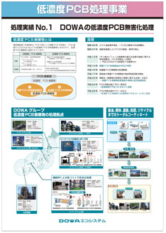 （４）低濃度PCB処理事業「処理実績No.1 DOWAの低濃度PCB無害化処理」